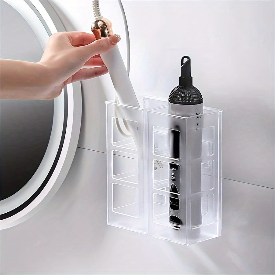 1 pza. Soporte para rizador de pelo, para secadores de pelo, planchas, rizadores, alisadores y peines, organizador adhesivo de pared, organizador de ducha y accesorios para el cabello, almacenamiento y organizador de baño Accesorios de baño/baño