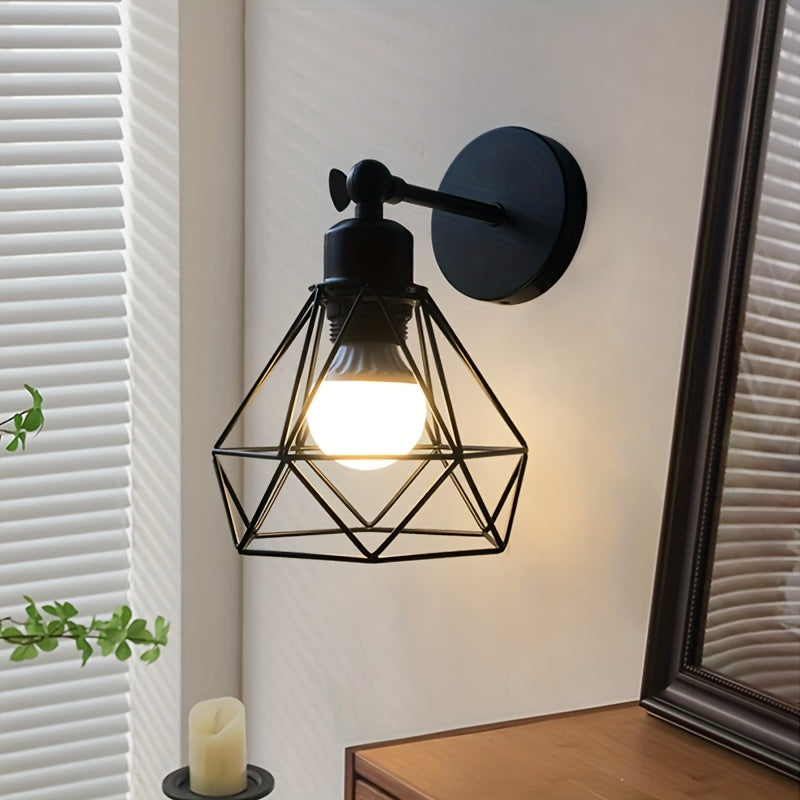 Linterna de pared moderna minimalista negra con base E27 ajustable, lámpara para sala, chimenea, comedor, cocina, pasillo, entrada o dormitorio (sin bombillas)