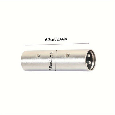 Adaptador de Audio XLR Dorado de 3 Pines Macho a Macho, Conector de Aleación de Zinc para Micrófonos, Consolas de Mezcla, Amplificadores, Altavoces - Compatible con PC, Micrófono para PC, Enchufe, Adecuado
