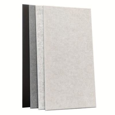 6 piezas de paneles de espuma acústica de alta densidad, 12x24x0,4 pulgadas, baldosas de pared a prueba de sonido en beige, negro, gris y blanco - Autoadhesivas, ideales para el hogar, la oficina, el estudio, la decoración, la absorción de ruido y la pre