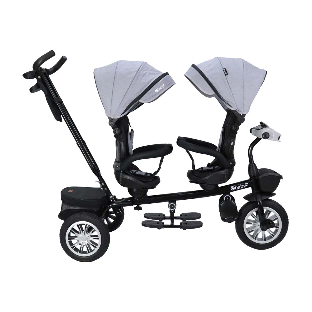 Triciclo Gemelar Lazzo Duo Eb302G Ebaby Gris