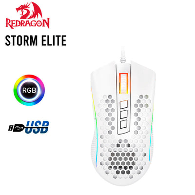MOUSE REDRAGON STORM ELITE M988W-RGB BLANCO