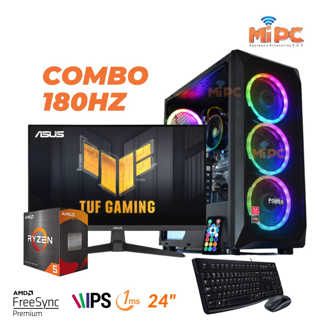 Computador Ryzen 7 5700G / Monitor Gamer de 24" 180 Hz