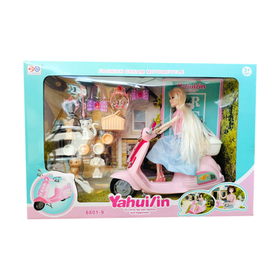MUÑECA CON MOTO + ACCESORIOS 6801-9 MUNBE